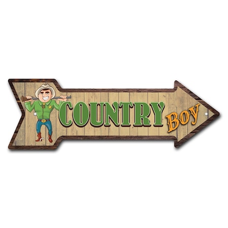Signmission Country Boy Arrow Sign Funny Home Decor 30in Wide P-ARROW10-999901